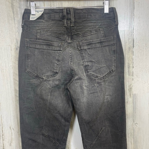 Free People WTF Vector Moto Mid Rise Flare Stone Wash Black Jeans size 26 NWT - Picture 6 of 11